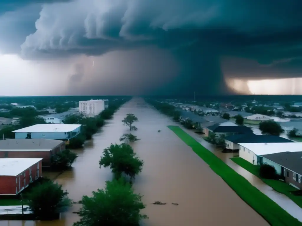 Asha walks through the streets of New Orleans as Hurricane Katrina ravages the city