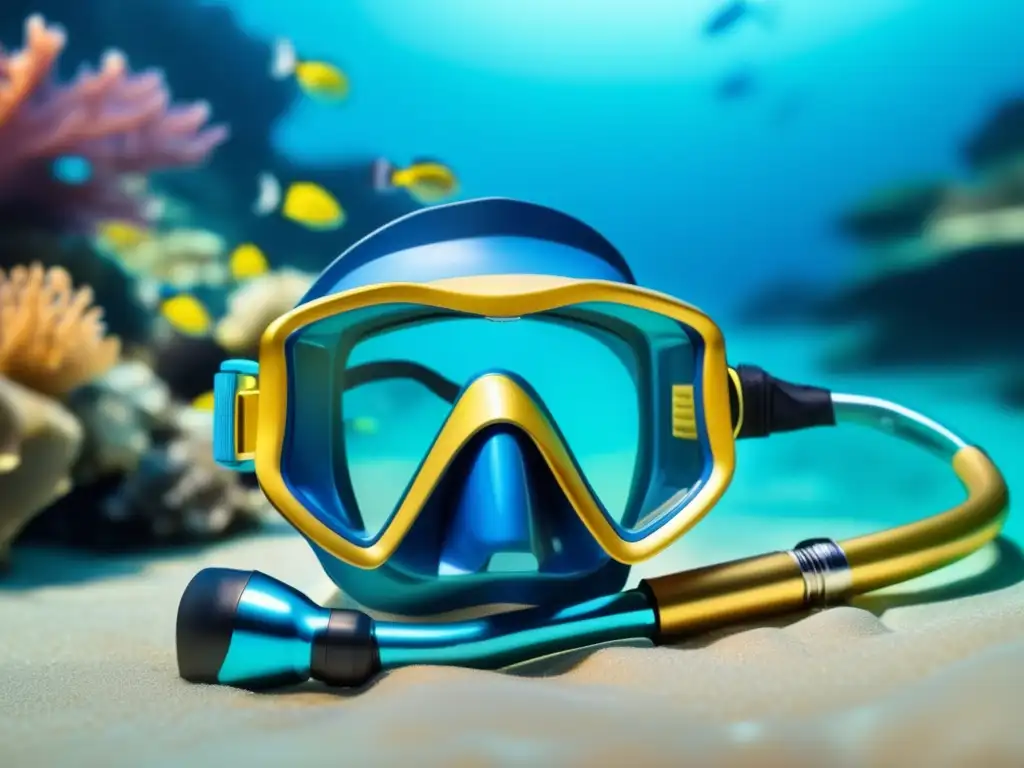 Dive into the #UnderwaterWorld with modern #SnorkelingGear, revealing schools of colorful fish and vibrant coral