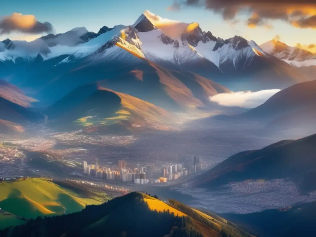 Alt text: A stunning overhead shot of a mountain range, with snowcapped peaks disappearing into the clouds