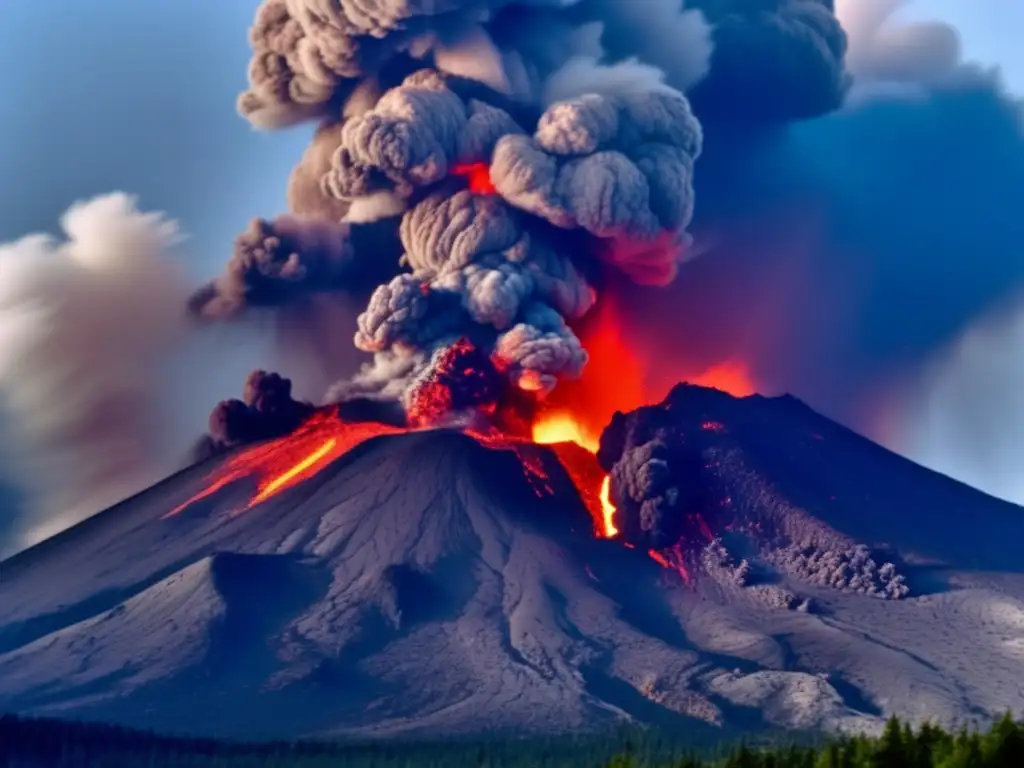 A closeup of the lava eruption from Mount St