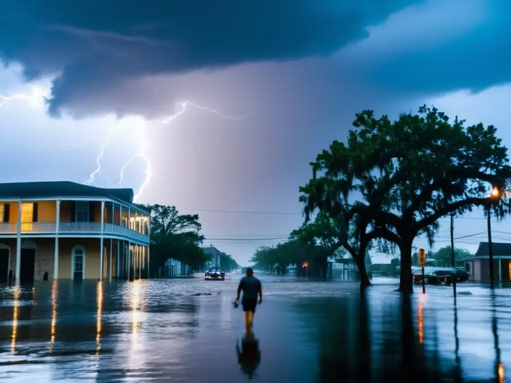 Amidst the devastation of Hurricane Katrina, New Orleans Cityscape