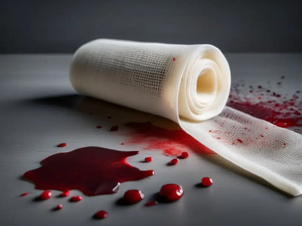 Quickclotting gauze neatly organized, rolls stacked on table