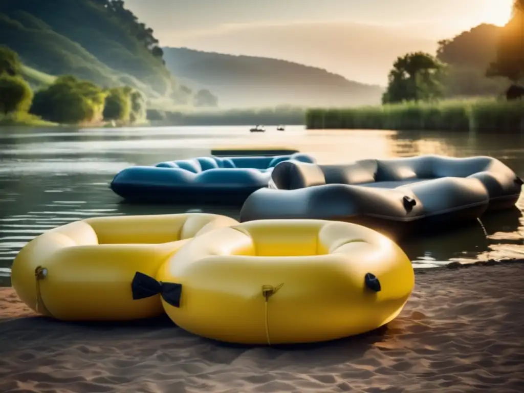 Inflatable rafts in a serene river, nature's playground tranquility glows-
[](https://pxhere