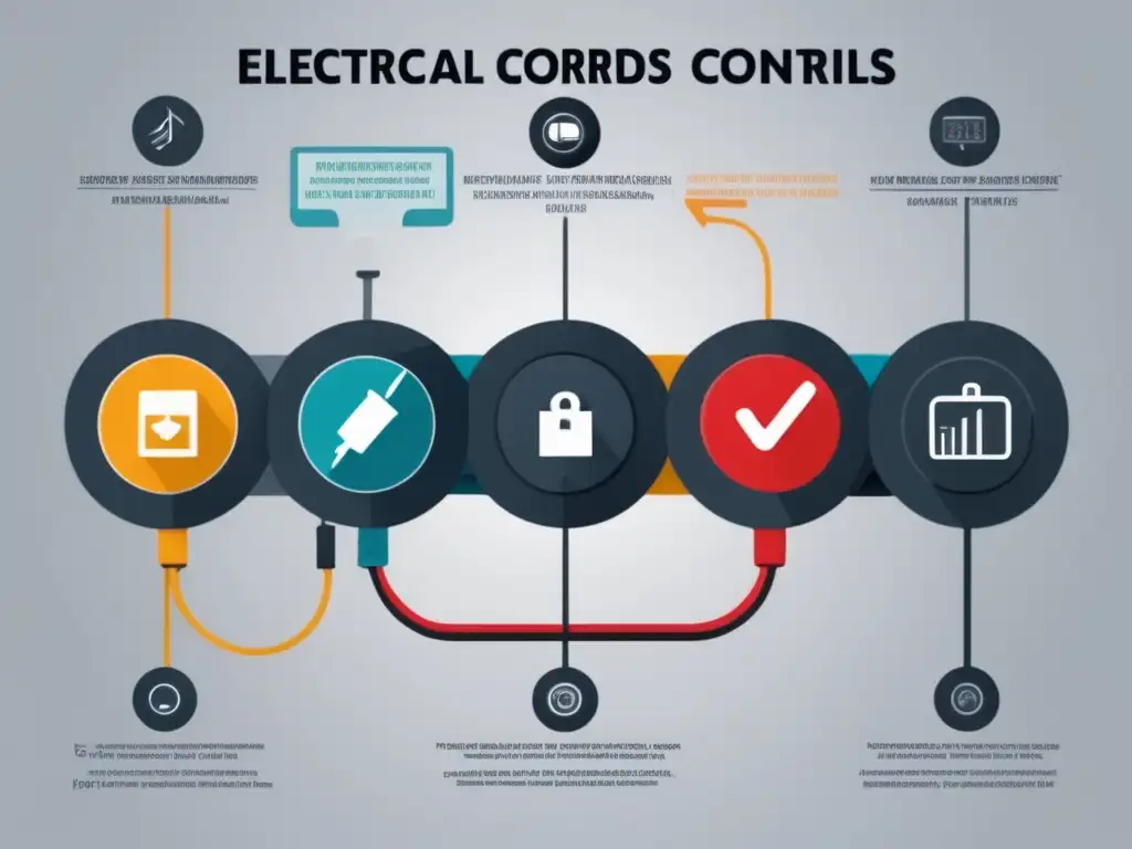 An intricate cinematic illustration of a circular diagram or flow chart showcasing the safety mechanisms and controls in electrical cords