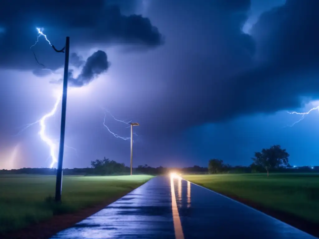 In the midst of a stormy night, lightning illuminates the clouds, but not the destiny of this city