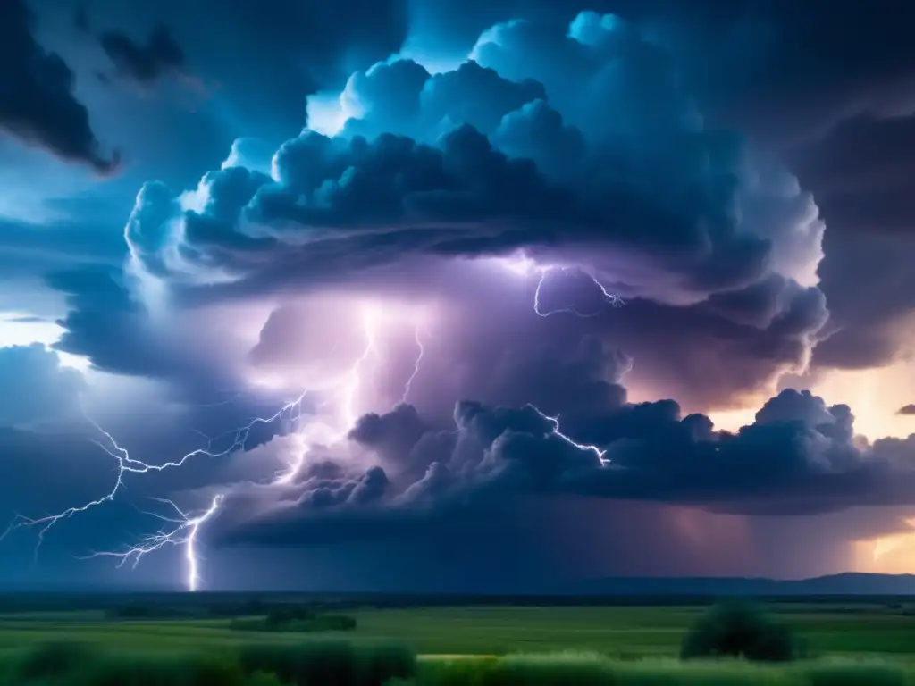 A gripping highresolution image of a looming storm cell, casting a shadow over the landscape