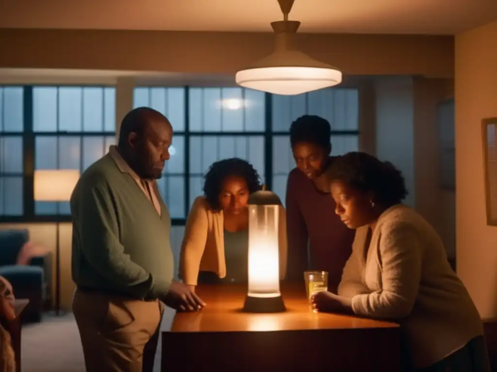 In the midst of chaos, a group of people stand united in their apartment building