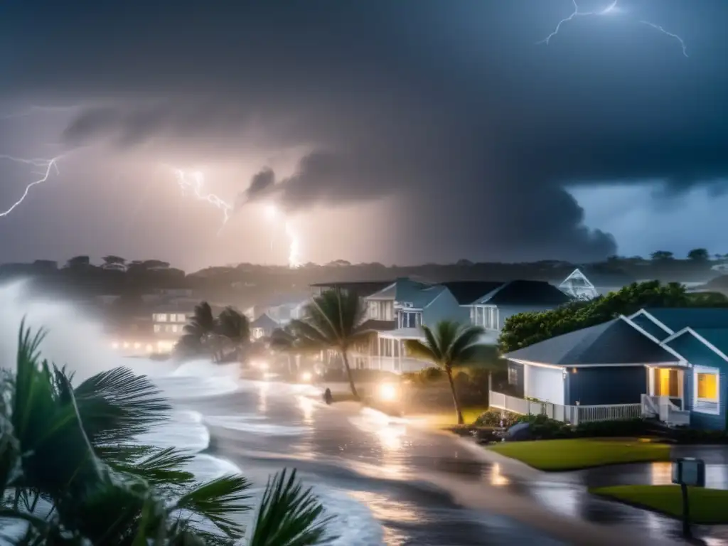 In the midst of the hurricane's fury, a person seeks safety and comfort amidst chaos