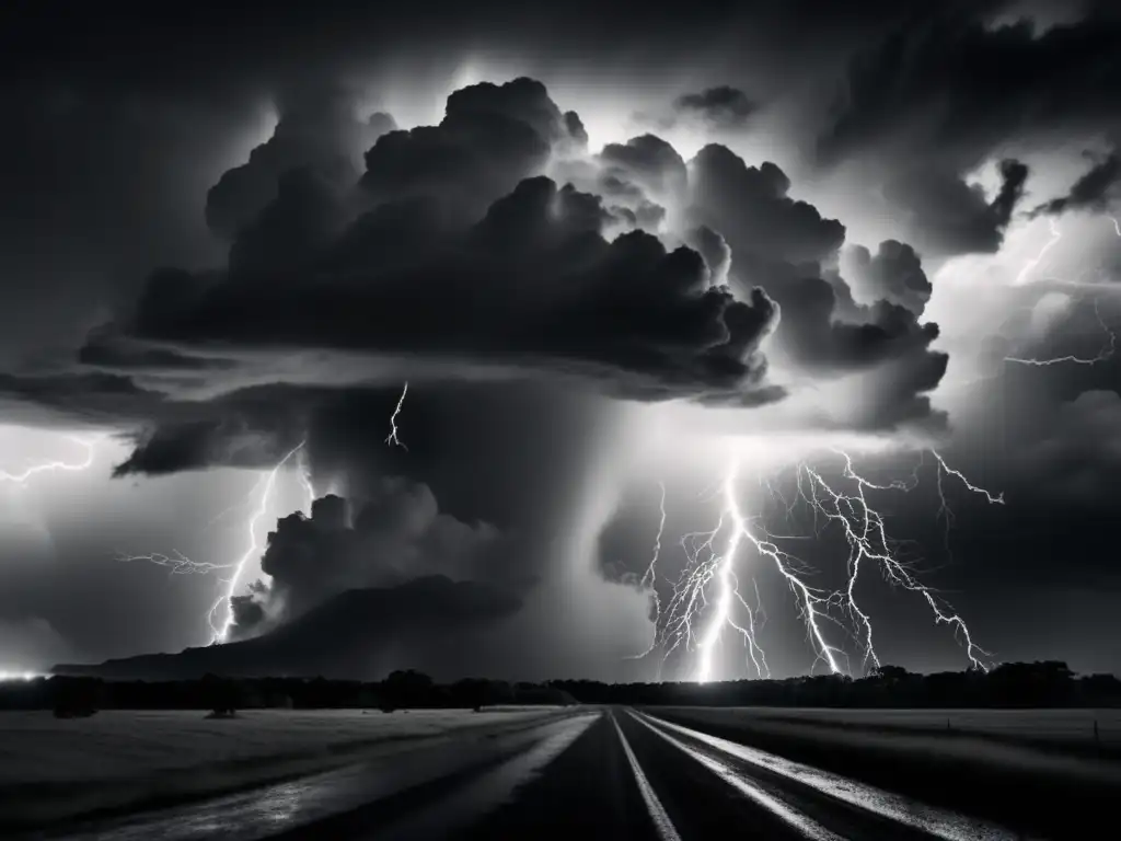 Dashing through the night, a thunderstorm wreaks havoc - lightning strikes, rain pours, and a tornado takes flight