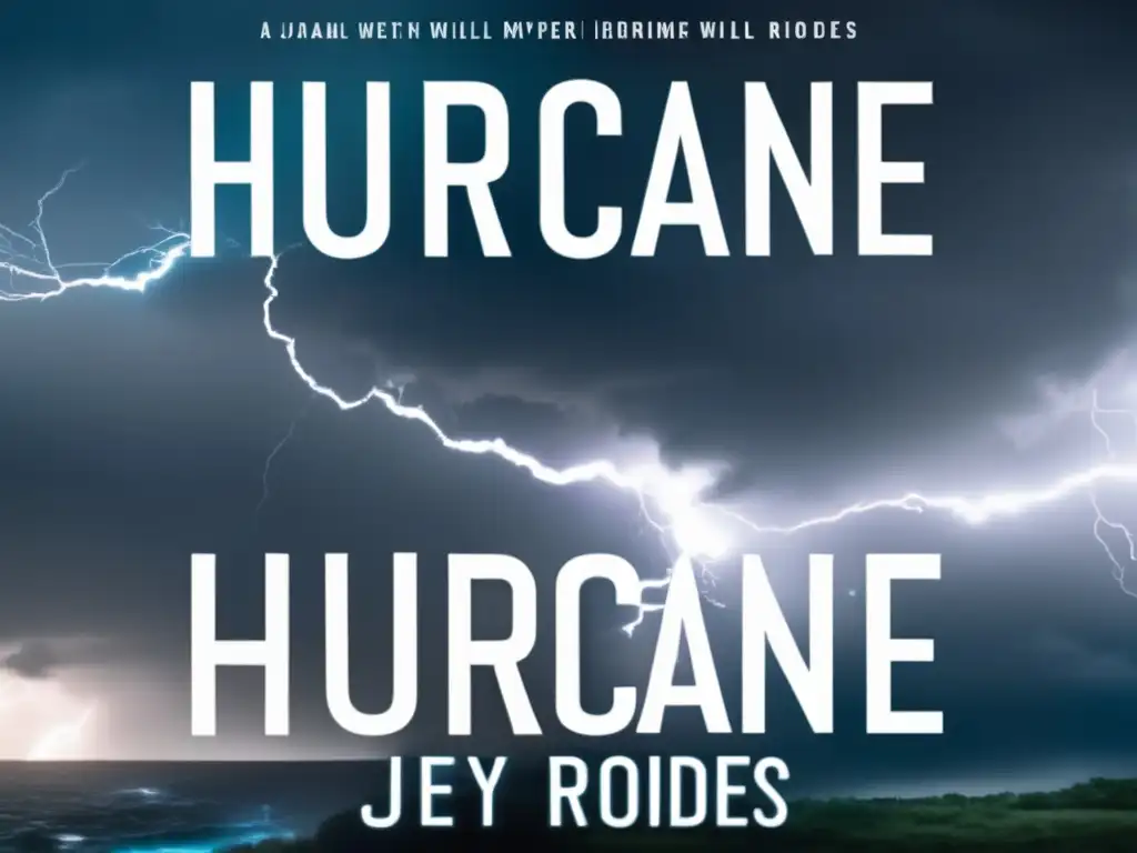 A cinematic and capturing closeup of the cover of the gripping novel 'Hurricane: A Novel by Jewell Parker Rhodes