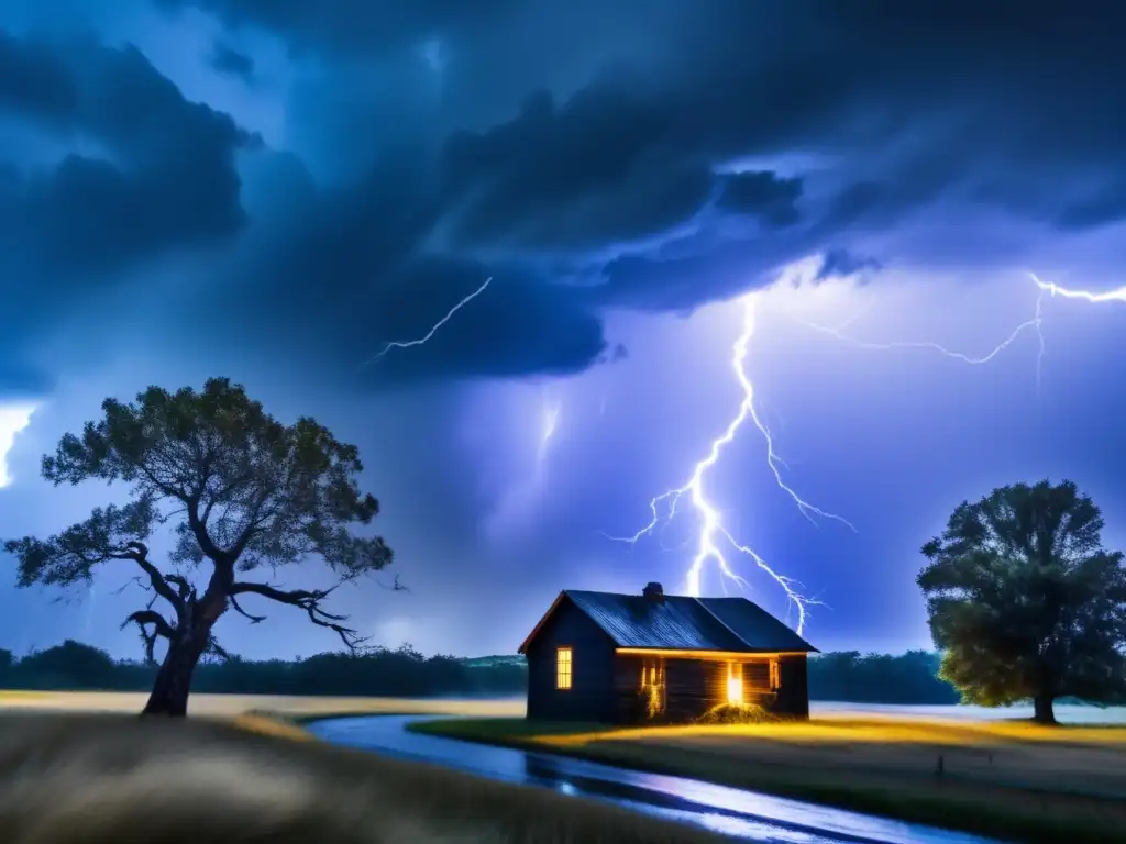 A dark and stormy sky illuminates with lightning bolts, causing tension and anxiety in the air