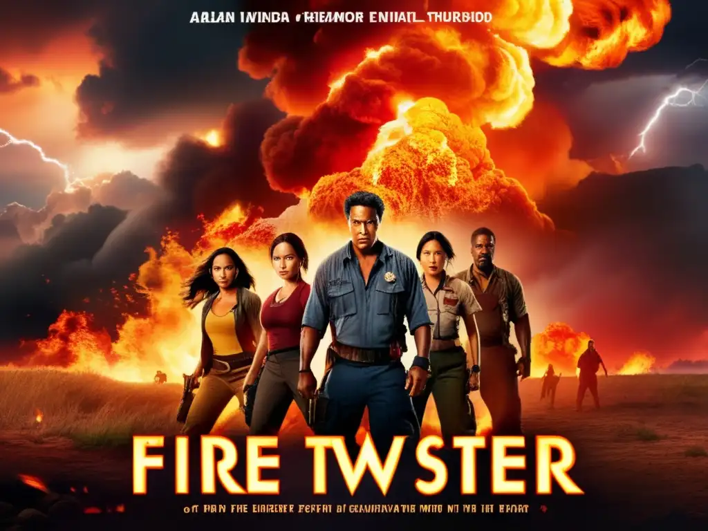 In the wake of a catastrophic event, a group of characters come together to endure a fiery onslaught in 'Fire Twister (2015)'