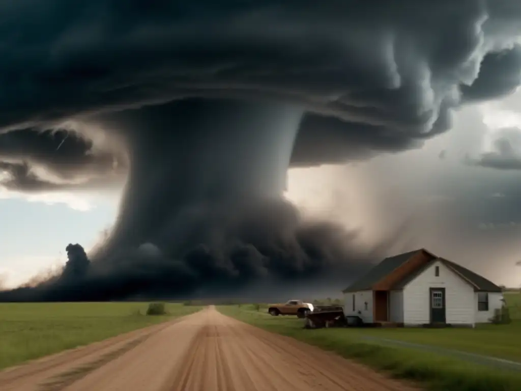 In 'Tornado Valley (2009, TV Movie)', an 8k ultradetailed image captures the aftermath of a devastating tornado that ripped through a small town