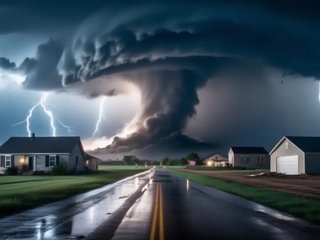 A powerful tornado tears apart a rural town, leaving nothing but devastation in its wake