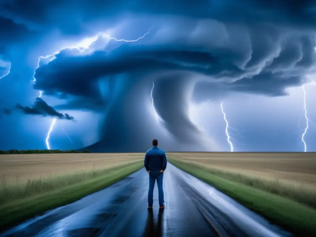 A tornado warning emerges against the backdrop of a hurricane, signaling the imminent arrival of nature's destructive forces