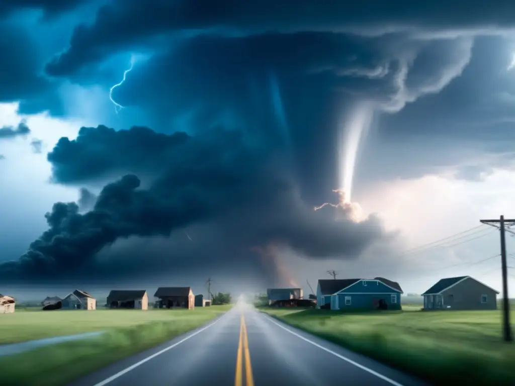 The aftermath of the destructive tornado in 'Into The Storm' is captured in a stunning 8k resolution landscape shot