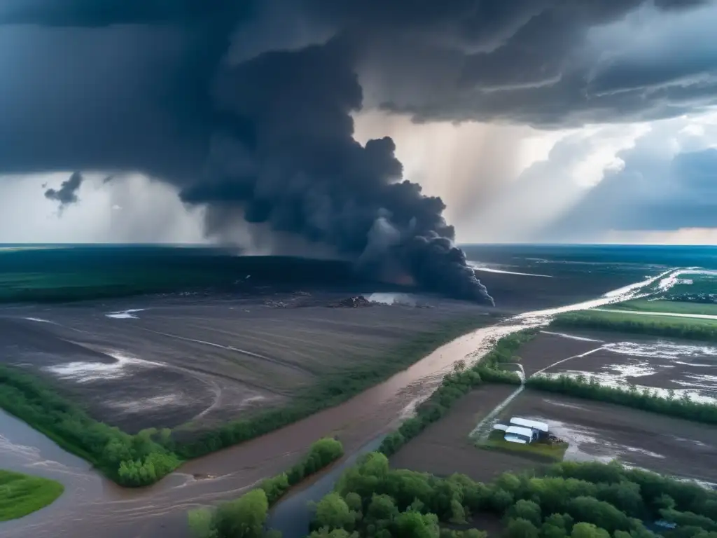 Amidst the destruction of Hurricane, a polluted river flows unabated