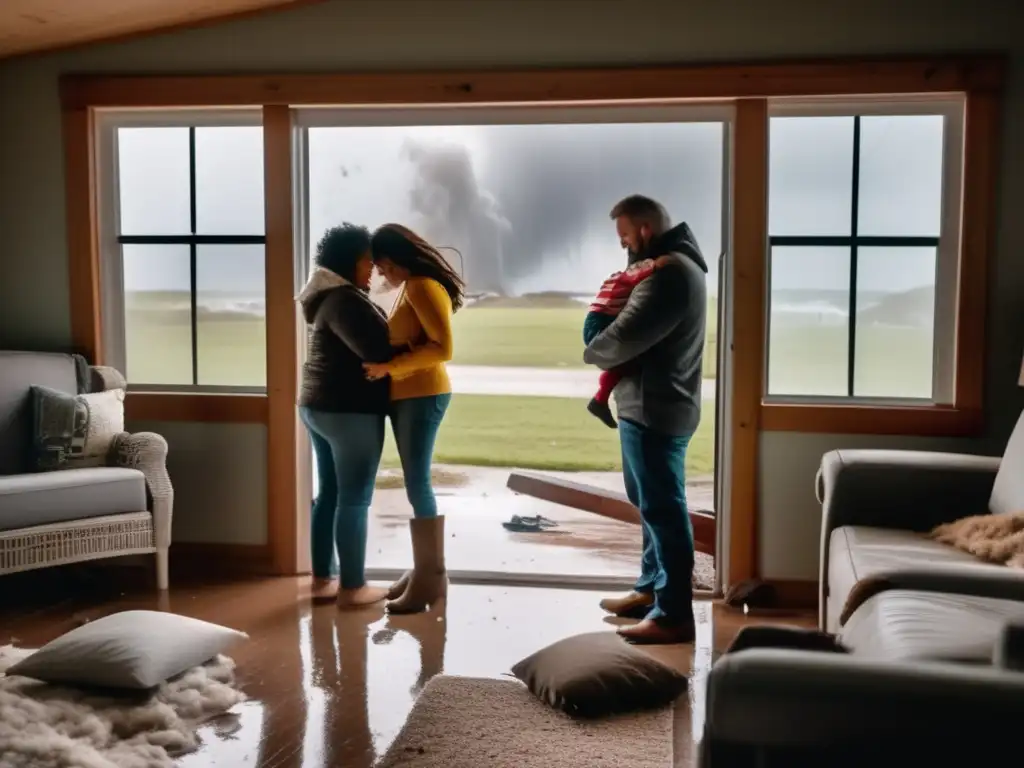 Amidst a fierce windstorm, a family stays safe together inside their vacation rental