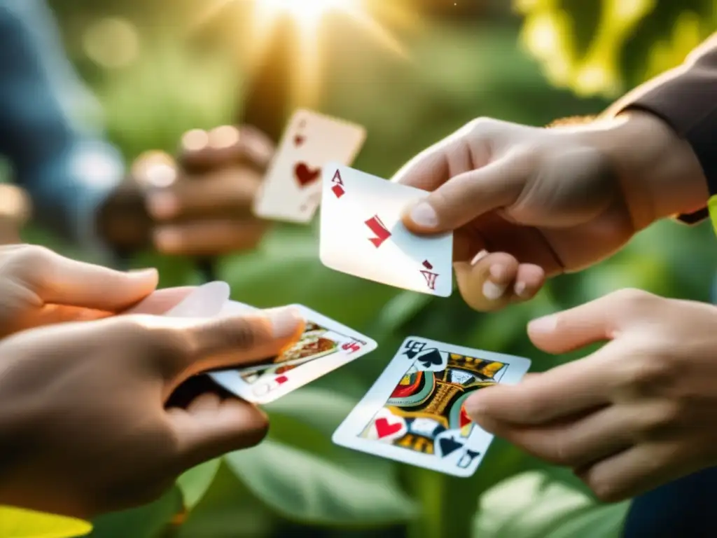 A cinematic party: Waterproof playing cards, clear skies, ducks in a serene lake