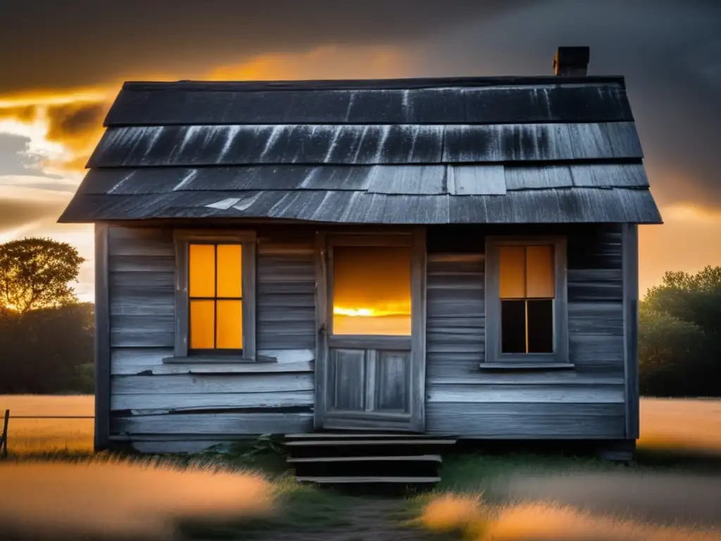 A weathered wooden door standing tall amid an old, dilapidated house