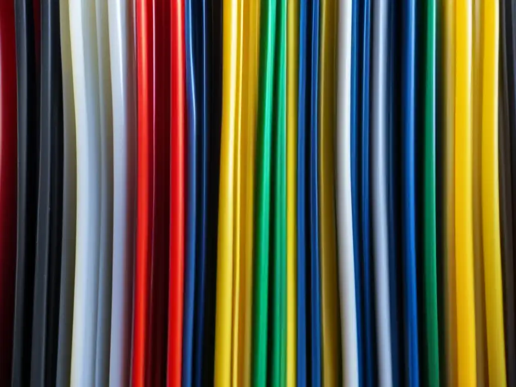 A stunning closeup of colorful plastic zip ties, captured with high-quality camera and cinematic style, showcases their intricate details and beauty